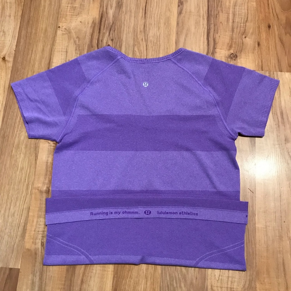 Lululemon Run Swiftly Tech Top Power Women’s Short Sleeve Shirt Size 10 Purple - Picture 5 of 6